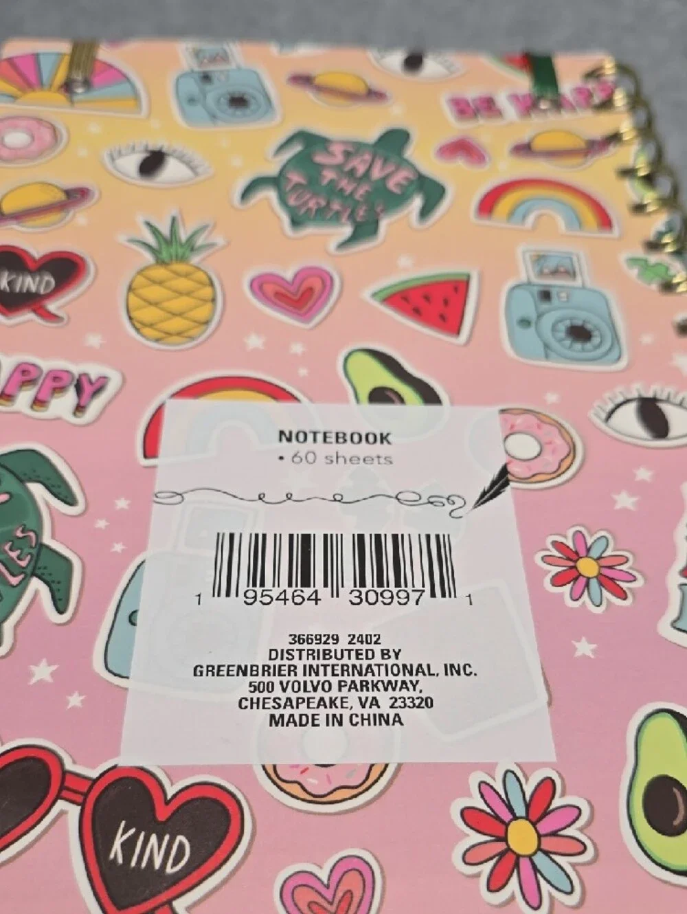 Save the Turtles Notebook with Mini Rubber Turtle